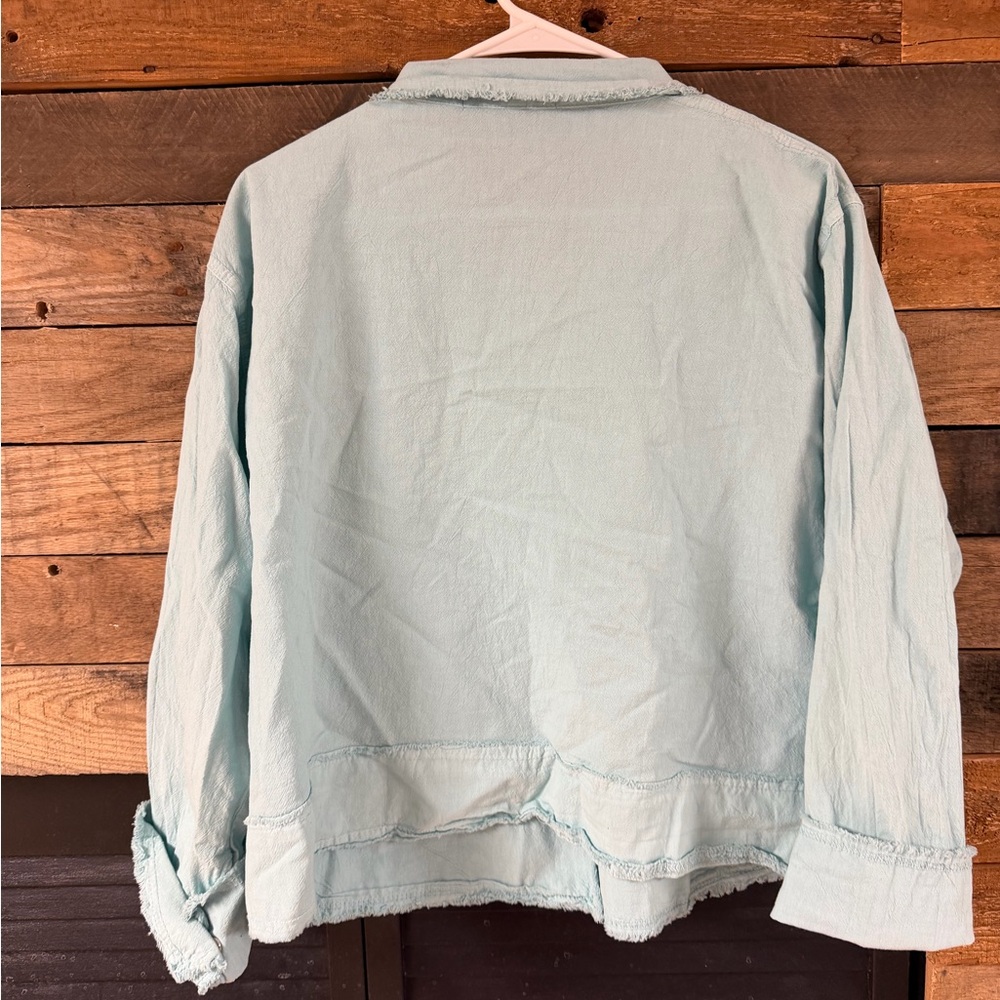Light Blue Jacket with Patch Pockets - Picture 3 of 3